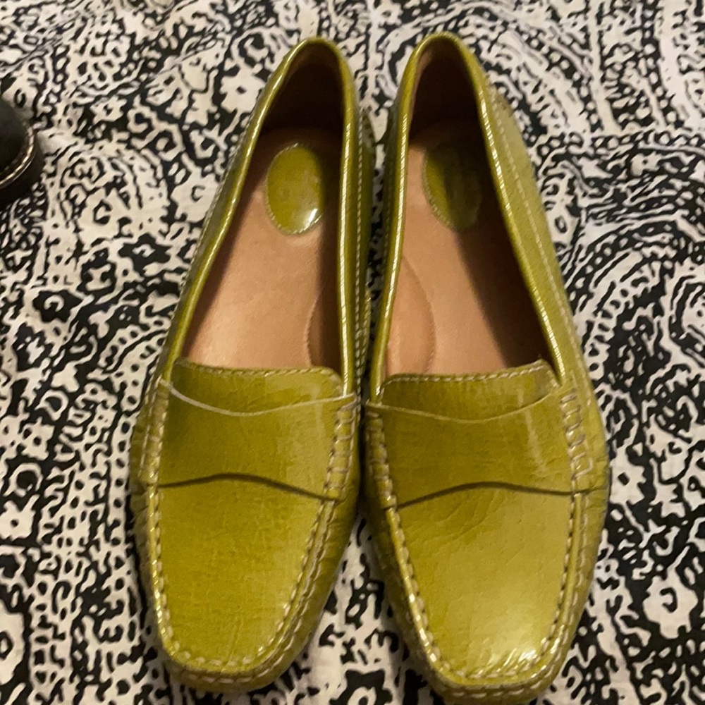 Clarks Artisan Lime Green Flats